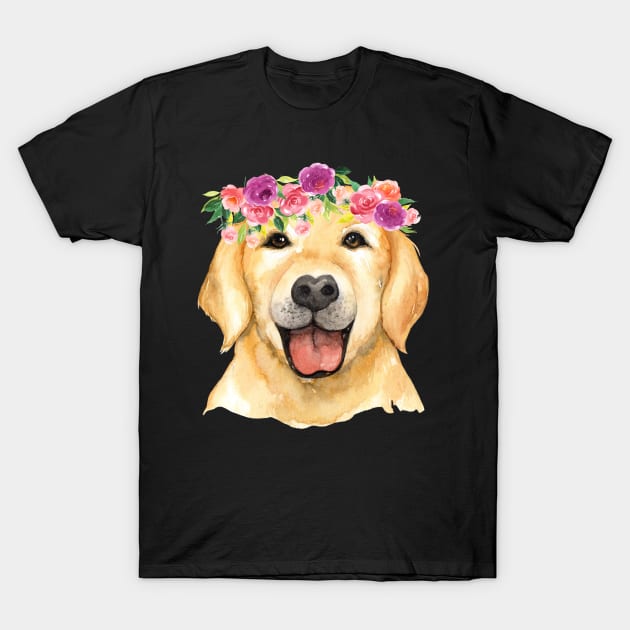 Cute Golden Retriever Adorable for Dog Lovers on Apparel & Accessories Gifts T-Shirt by MIRgallery